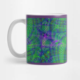 Green and Purple Lines Fractal Design Mug